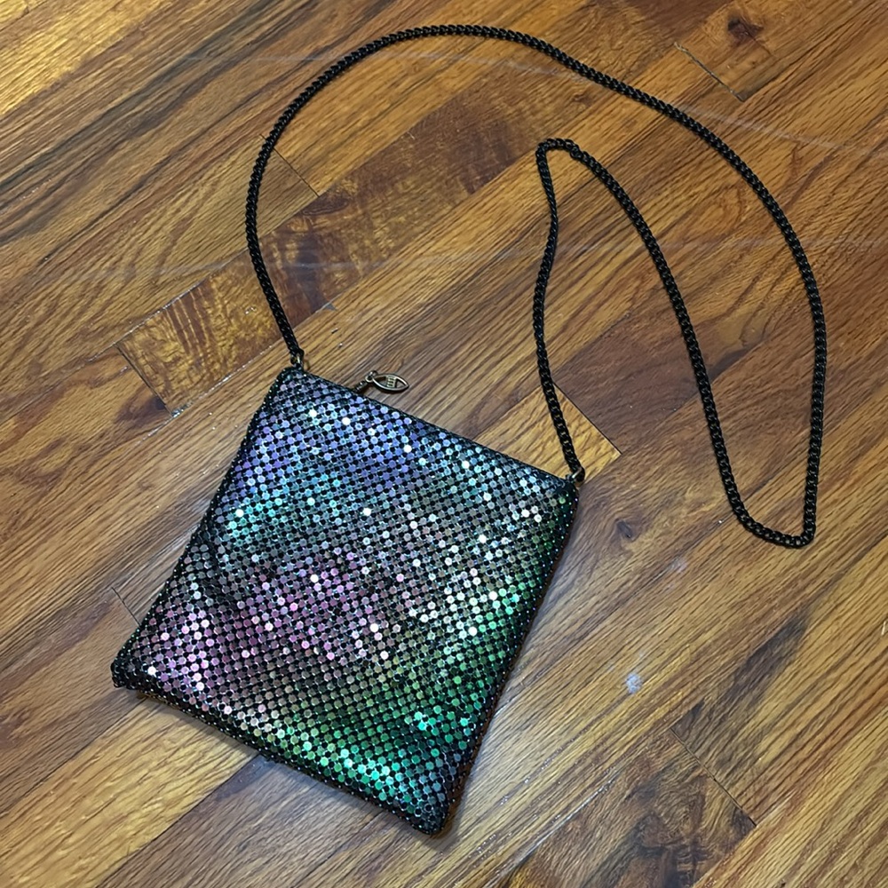 Metal Mesh Iridescent Crossbody Bag